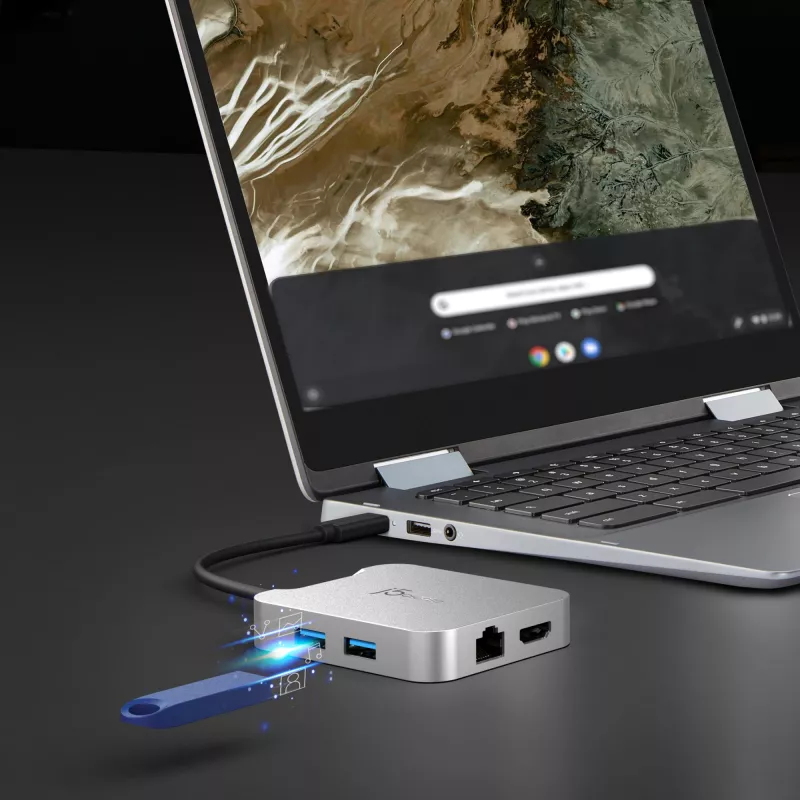 j5create JCD391 4K60 Elite USB-C® PD mitmepordiadapter, hõbedane