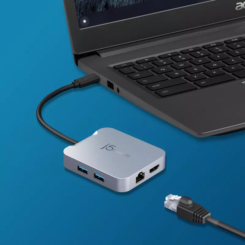 j5create JCD391 4K60 Elite USB-C® PD mitmepordiadapter, hõbedane