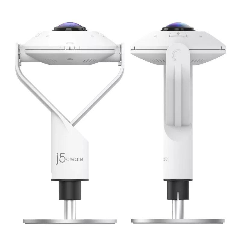 j5create JVCU360 360° kõikjal ümber veebikaamera, 1080p videosalvestuseraldusvõime, valge ja must