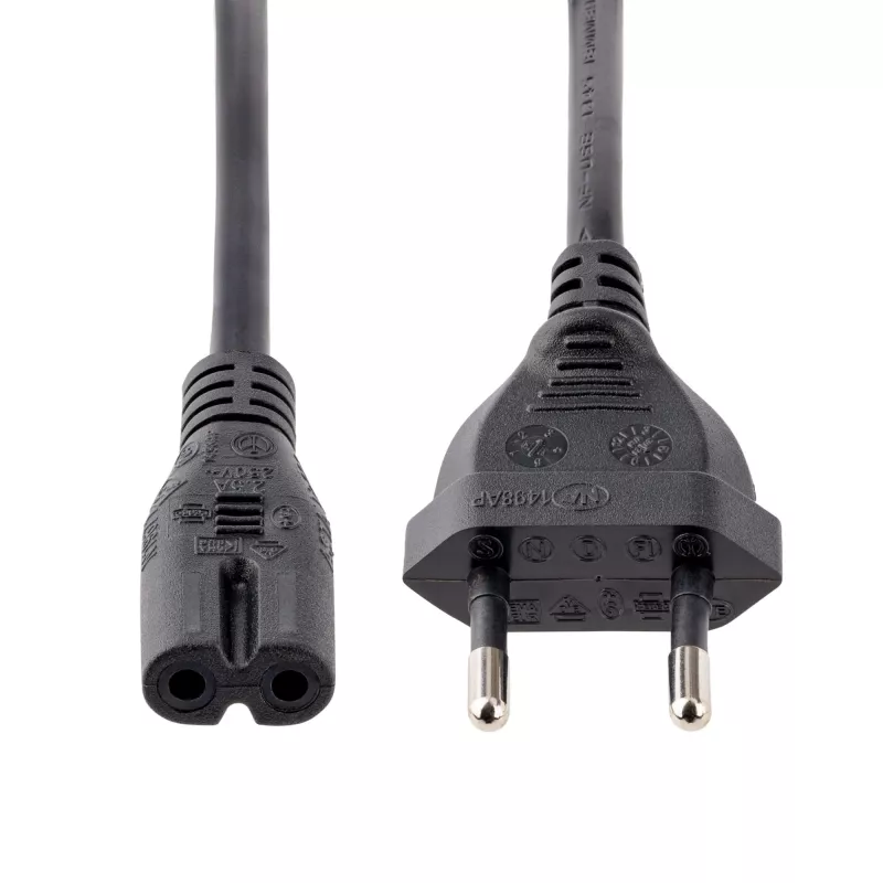 StarTech.com 3m sülearvuti toitekaabel, EU-pistik C7-pessa, 2,5 A 250 V, 18AWG, sülearvuti asenduskaabel, printeri toitekaabel, sülearvuti laadimiskaabel, sülearvuti toiteadapteri kaabel, must