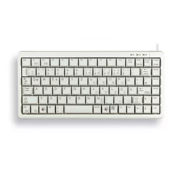 CHERRY Compact klaviatuur, QWERTY, 83 klahvi, kombineeritud USB/PS2, helehall
