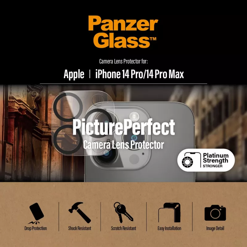 Kaamera objektiivi kaitse PanzerGlass Apple iPhone 14 Pro 14 Pro Max kriimustus- ja löögikindel