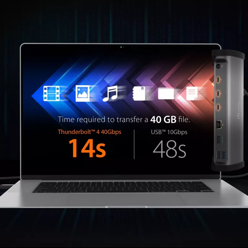 j5create JTD562 - 8K Thunderbolt™ 4 dokkimisjaam - EL, Juhtmega, Thunderbolt 4, 96 W, 3,5 mm, 10,100,1000 Mbit/s, Hall