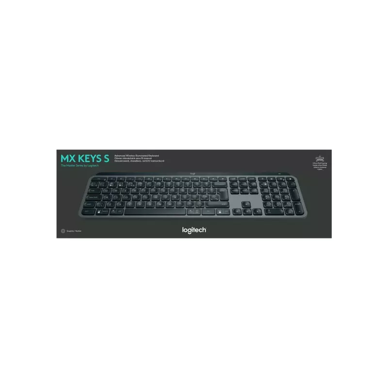 Logitech MX Keys S klaviatuur universaalne RF-juhtmevaba + Bluetooth AZERTY Belgia grafiit