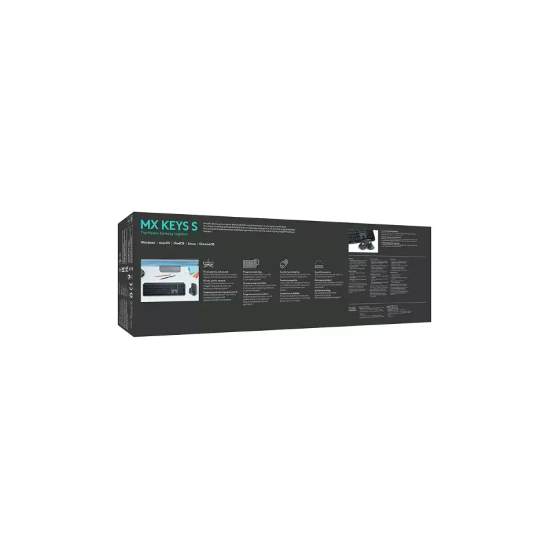 Logitech MX Keys S klaviatuur universaalne RF-juhtmevaba + Bluetooth AZERTY Belgia grafiit