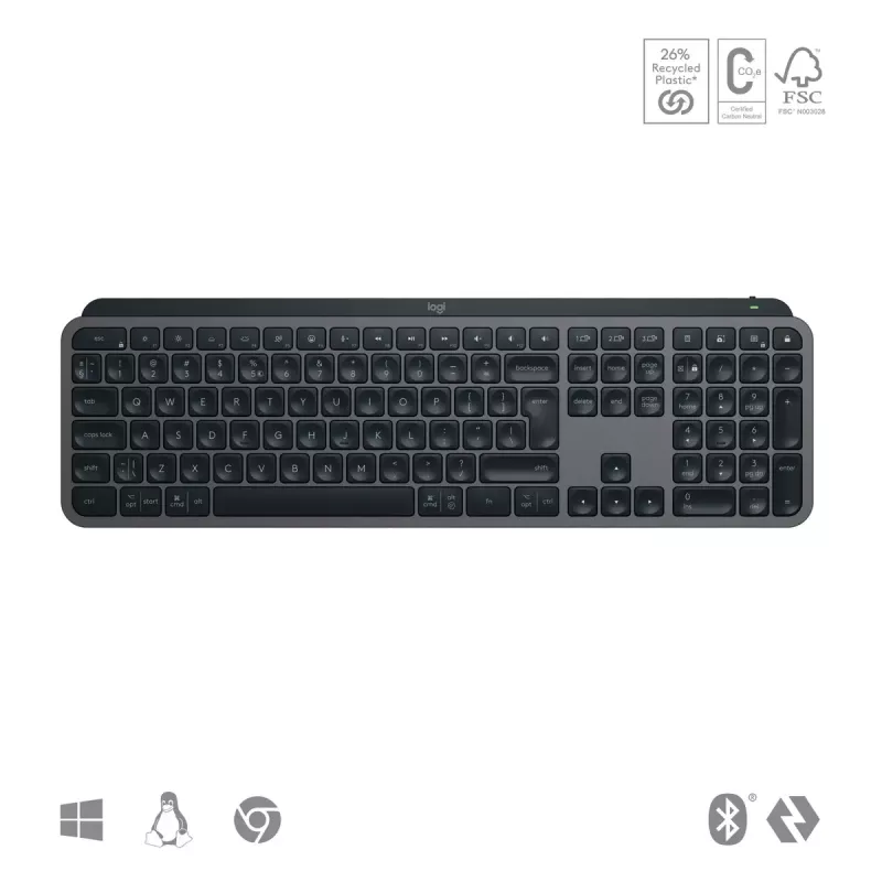 Logitech MX Keys S klaviatuur universaalne RF-juhtmevaba + Bluetooth AZERTY Belgia grafiit