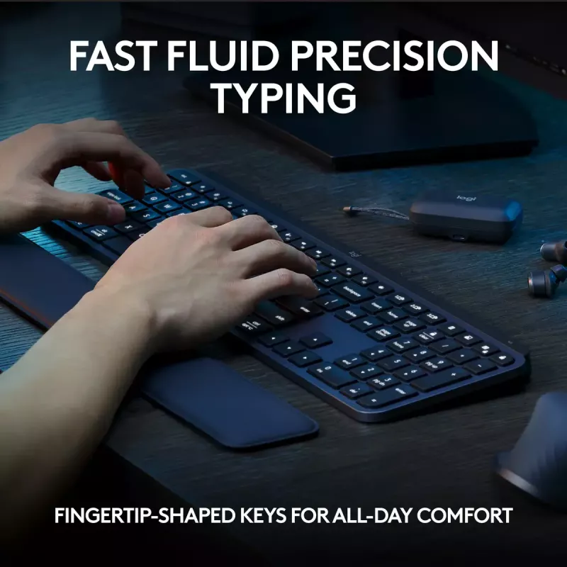 Logitech MX Keys S klaviatuur universaalne RF-juhtmevaba + Bluetooth AZERTY Belgia grafiit