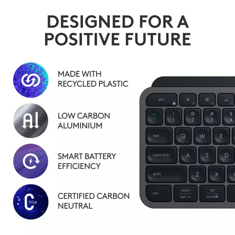 Logitech MX Keys S klaviatuur universaalne RF-juhtmevaba + Bluetooth AZERTY Belgia grafiit