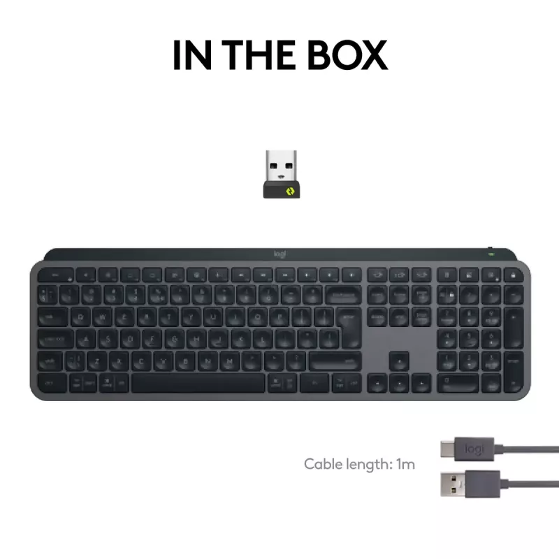 Logitech MX Keys S klaviatuur universaalne RF-juhtmevaba + Bluetooth AZERTY Belgia grafiit