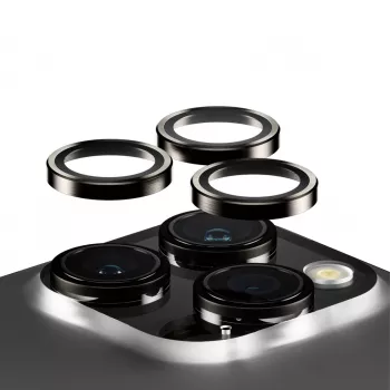 PanzerGlass ® Hoops® metallist kaamera objektiivikaitse must iPhone 15 Pro | 15 Pro Max