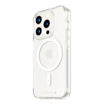 PanzerGlass ® HardCase Transparent w. Valge MagSafe & D3O® iPhone 15 Pro