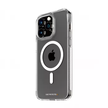 PanzerGlass ® HardCase läbipaistev valge MagSafe ja D3O®-ga iPhone 15 Pro Max