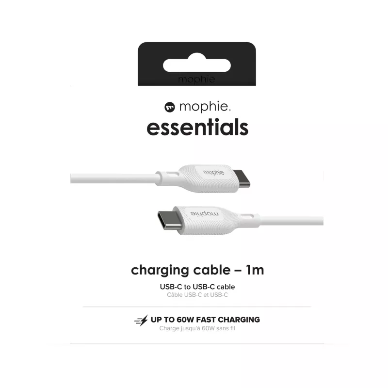 mophie essentials laadimiskaablid | 1M USB-kaabel USB 2.0 USB C valge