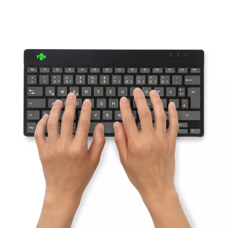 R-Go Tools Ergonoomiline klaviatuur R-Go Compact Break, kompaktne klaviatuur pausitarkvaraga, QWERTZ (DE), Bluetooth, must