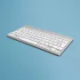 R-Go Tools Ergonoomiline klaviatuur R-Go Compact Break, kompaktklaviatuur pausitarkvaraga, QWERTZ (DE), Bluetooth, valge