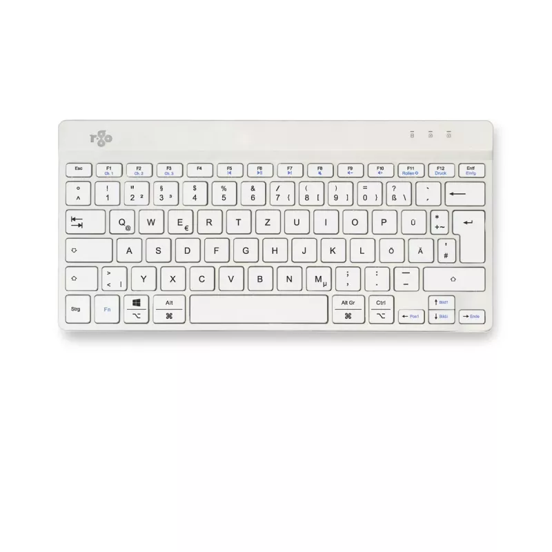 R-Go Tools Ergonoomiline klaviatuur R-Go Compact Break, kompaktklaviatuur pausitarkvaraga, QWERTZ (DE), Bluetooth, valge