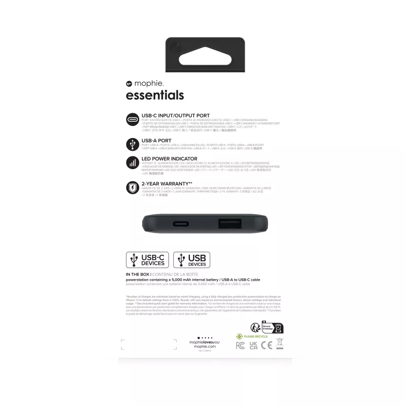 mophie essentials powerstation 5K 5000 mAh must