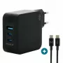 Ravanson Mobilis Charger 100W GaN 2×USB‑C + 1×USB‑A AC indoor — sülearvutile, nutitelefonile, tahvelarvutile — must