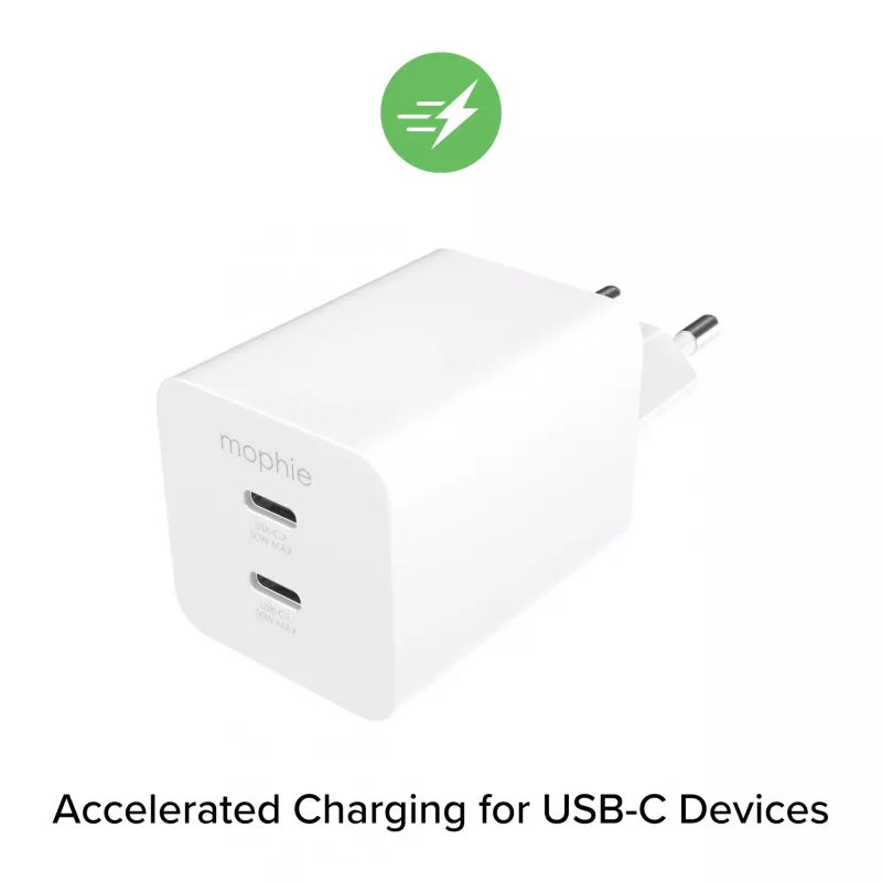Toiteadapter Zagg 50W 2x USB-C Valge — Zagg mophie essentials