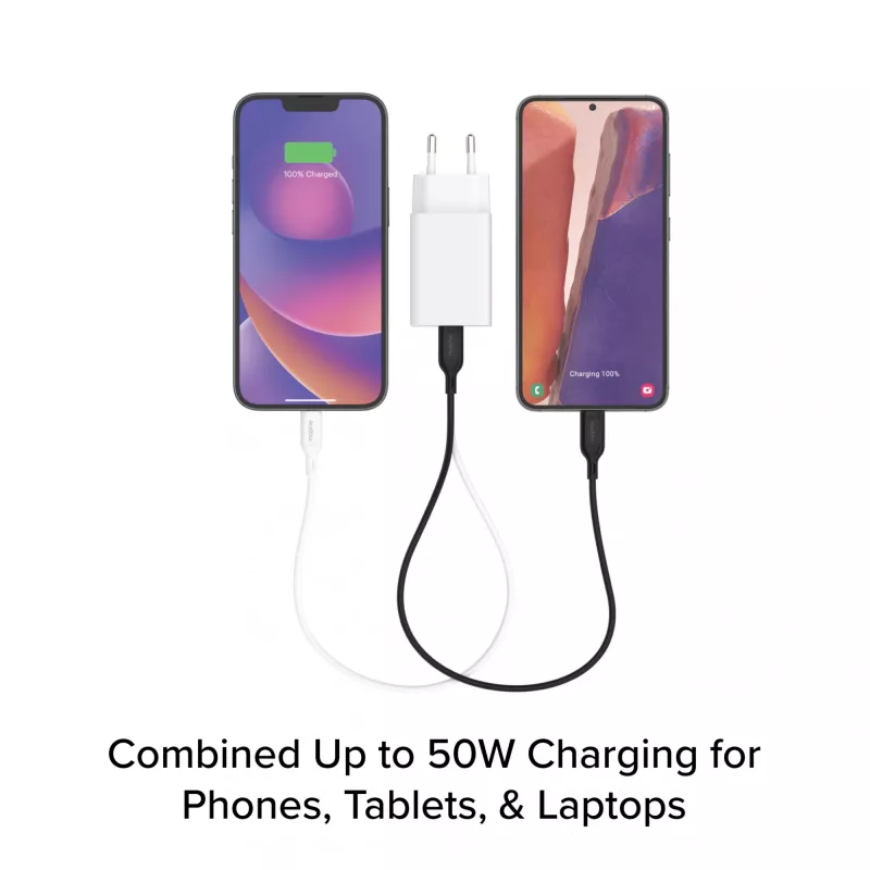 Toiteadapter Zagg 50W 2x USB-C Valge — Zagg mophie essentials