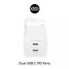 Toiteadapter Zagg 50W 2x USB-C Valge — Zagg mophie essentials