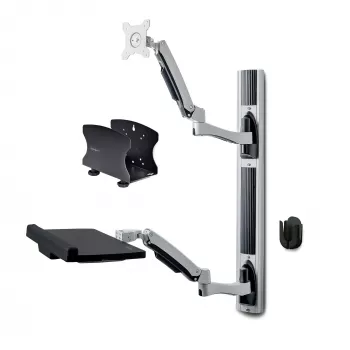 StarTech.com seinale kinnitatav tööjaam, VESA kinnitus 32-tollistele monitoridele (10 kg), täielikult liigendatav ühe monitori kinnitus ja klaviatuurialus lauaarvuti/korpuse kronsteiniga, püstitöölaud