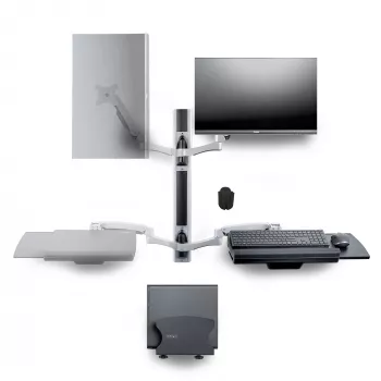 StarTech.com seinale kinnitatav tööjaam, VESA kinnitus 32-tollistele monitoridele (10 kg), täielikult liigendatav ühe monitori kinnitus ja klaviatuurialus lauaarvuti/korpuse kronsteiniga, püstitöölaud