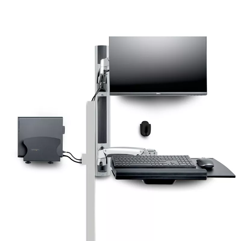 StarTech.com seinale kinnitatav tööjaam, VESA kinnitus 32-tollistele monitoridele (10 kg), täielikult liigendatav ühe monitori kinnitus ja klaviatuurialus lauaarvuti/korpuse kronsteiniga, püstitöölaud