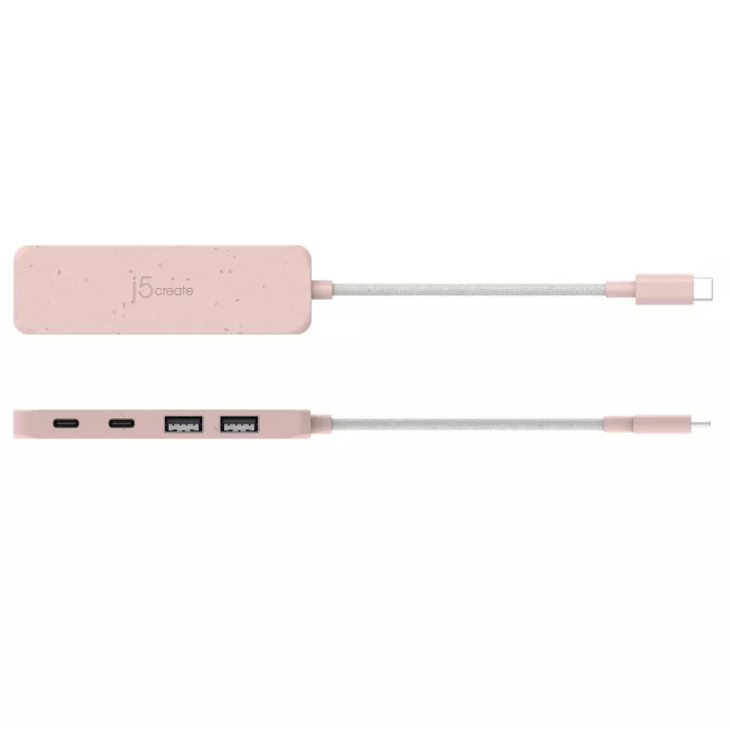 USB-C Hub j5create JCH342ER-N 4-Port USB-C Type-A Gen 2 10000 Mbit/s Rose