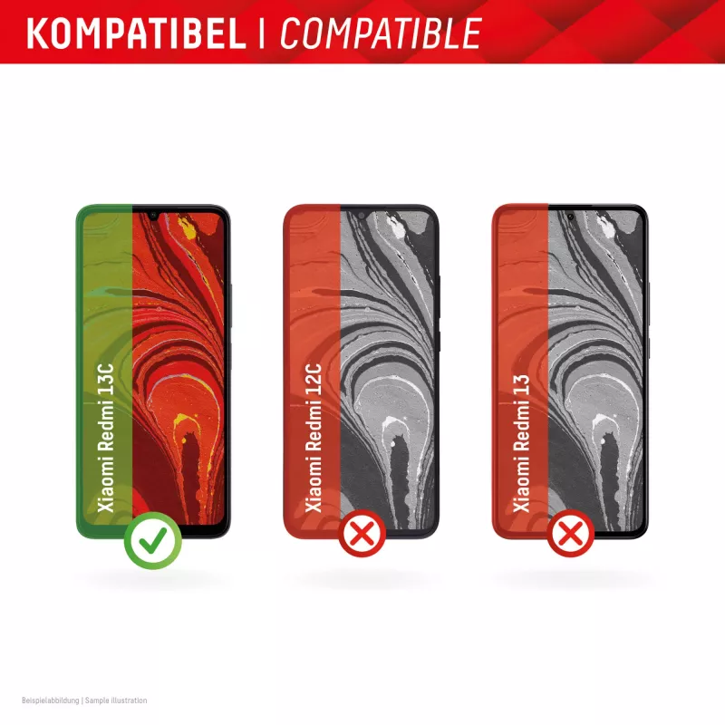 Displexi nutiklaas (9H) Xiaomi Redmi 13C jaoks, paigalduskleebis, purunematu