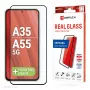 Displex Full Cover ekraanikaitseklaas (10H) Samsung Galaxy A35/A55 5G jaoks, Eco paigaldusraam, täiskattega