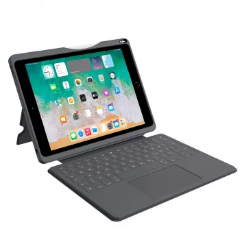 ASTAR DEQSTER Smart Rugged Touch Plus klaviatuur 10.2 tolli — QWERTZ Saksa, mehaanilised lülitid, Smart Connector dokkimine, hall