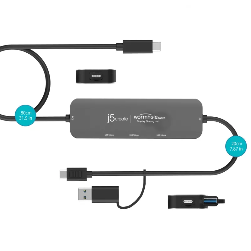 j5create JCH462 Wormhole Switch™ Display Sharing Hub, must