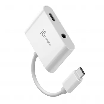 j5create JCA122 USB-C® 3,5 mm heliadapter koos toiteedastusega, must