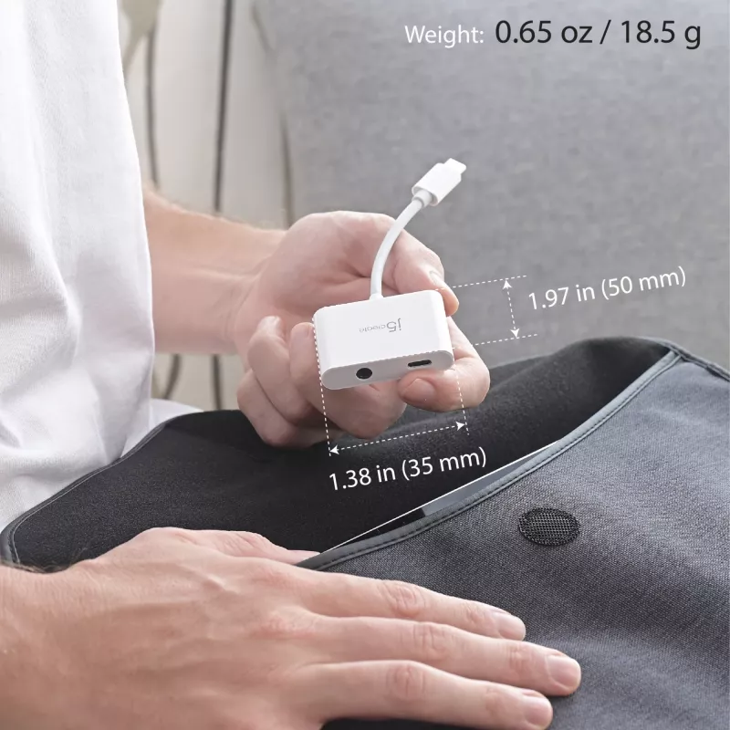 j5create JCA122 USB-C® 3,5 mm heliadapter koos toiteedastusega, must