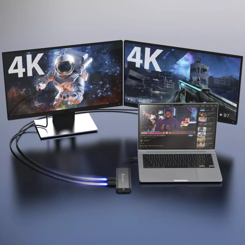 j5create JCD398 USB-C® Dual 4K HDMI™ 10Gbps Mini Dock, Must