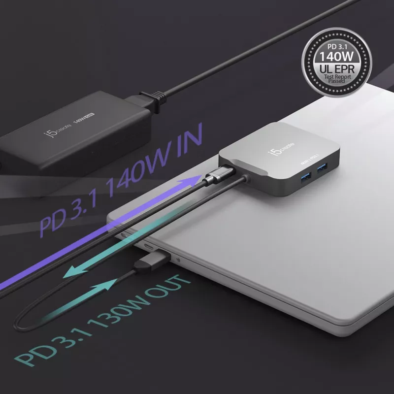 j5create JCD3191 4K60 Elite USB-C® reisiadapter, must
