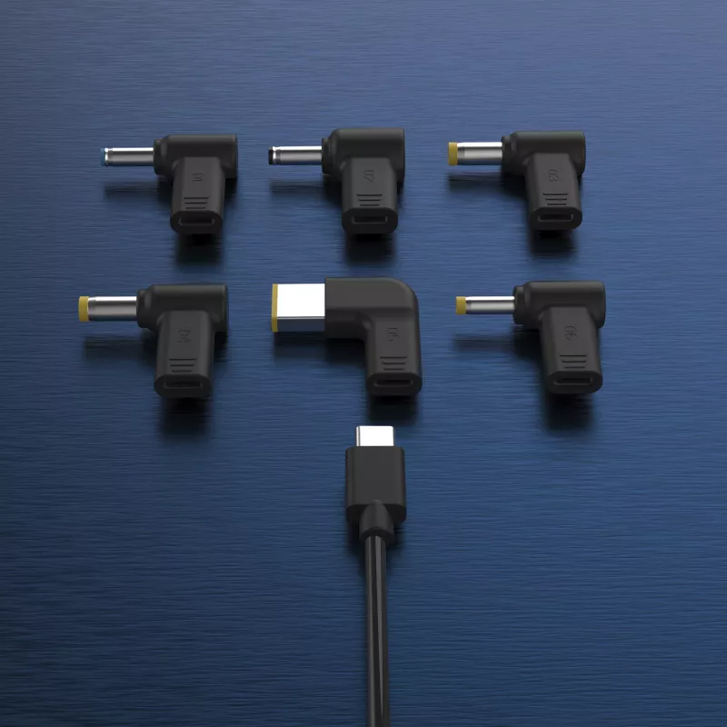 j5create JUP1565DC 67W GaN PD USB-C® minilaadur 6 tüüpi DC-pistikuga – EL, must