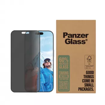 PanzerGlass Privaatsusfiltri ekraanikaitse iPhone 16 Pro ülilairale kriimustus- ja löögikindel