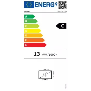 Sharp MultiSync EA272Q arvutimonitor 68,6 cm (27 tolli) 2560 x 1440 pikslit 4K Ultra HD LCD valge