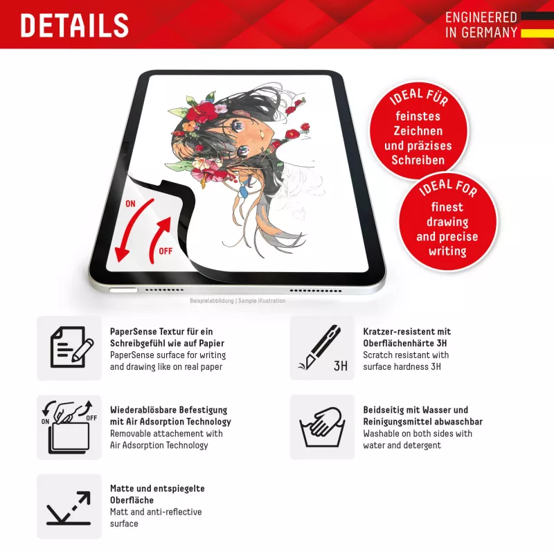 Displex TABLET PAPERSENSE iPad Pro 11'' (2025/2024) jaoks, eemaldatav kirjutus- või joonistuskile paberi tundega