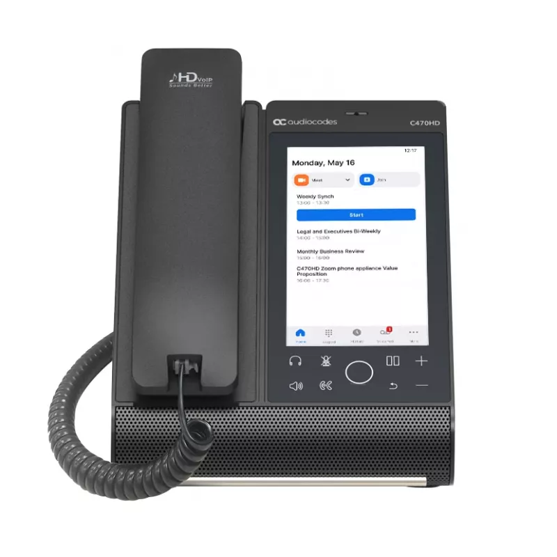 IP-telefon AudioCodes Teams C470HD PoE GbE juhtmega telefonitoru Android