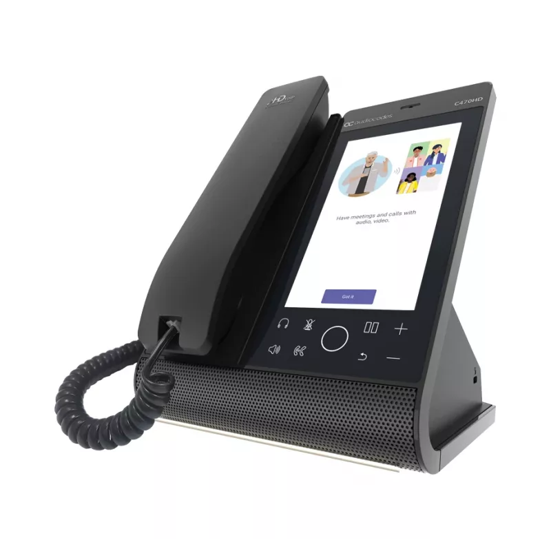 IP-telefon AudioCodes Teams C470HD PoE GbE juhtmega telefonitoru Android
