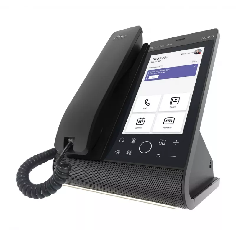 IP-telefon AudioCodes Teams C470HD PoE GbE juhtmega telefonitoru Android
