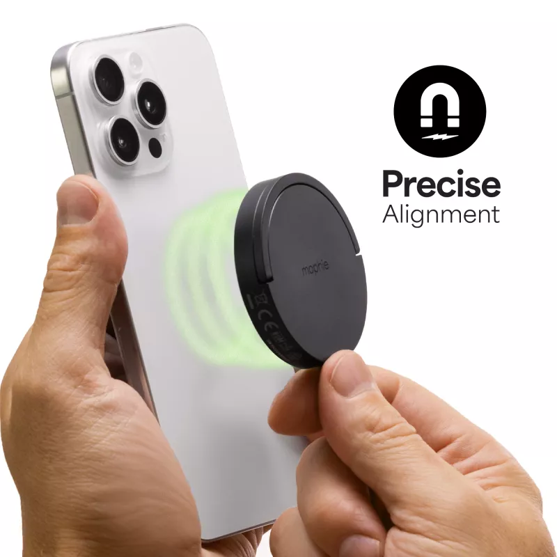 mophie Qi2 Magnetlaadija Nutitelefon Must USB Juhtmevaba laadimine Kiirlaadimine Siseruumides