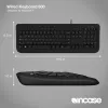 Juhtmega täissuuruses klaviatuur Incase Designed by Microsoft Wired 600 — USB, QWERTY, UK inglise, Must