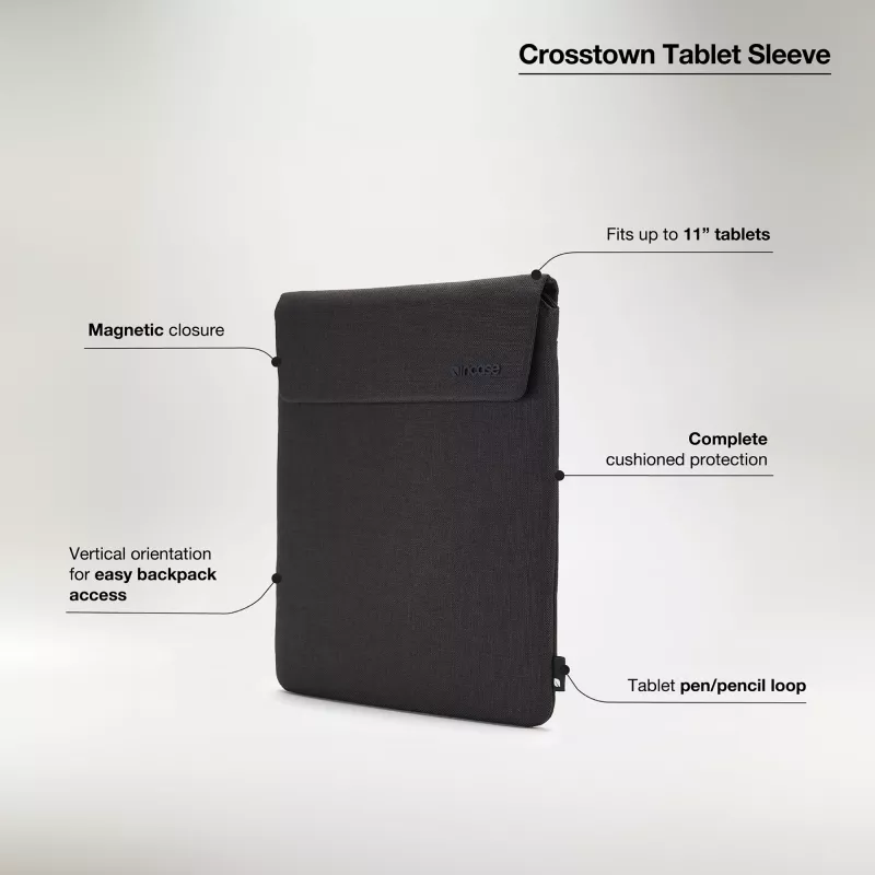 Tahvelarvuti ümbris Incase Crosstown Sleeve 11-tollisele tahvelarvutile, must
