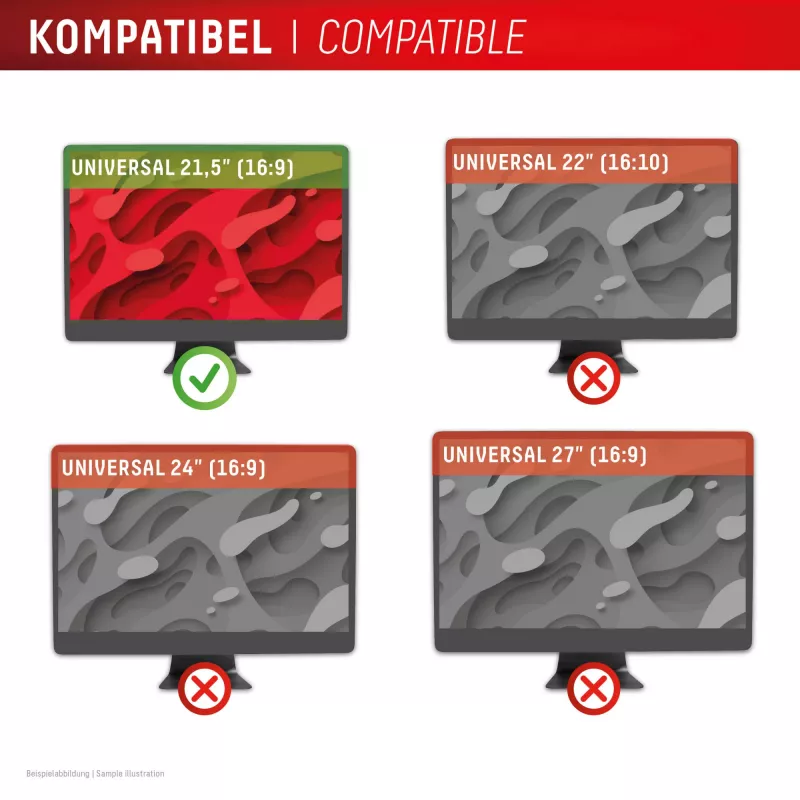 kahepoolne privaatsusfilter Displex PRIVACY SAFE 21,5 tolli 16:9 läikiv/matt