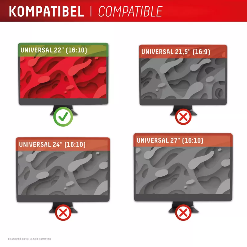 Displex PRIVACY SAFE eemaldatav kahesuunaline privaatsusfilter lauaarvuti monitorile 22'' (16:10)
