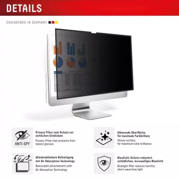 Displex PRIVACY SAFE eemaldatav 2-suunaline privaatsusfilter iMac 24-tollisele M1 (2021)/M3 (2023)/M4 (2024) jaoks